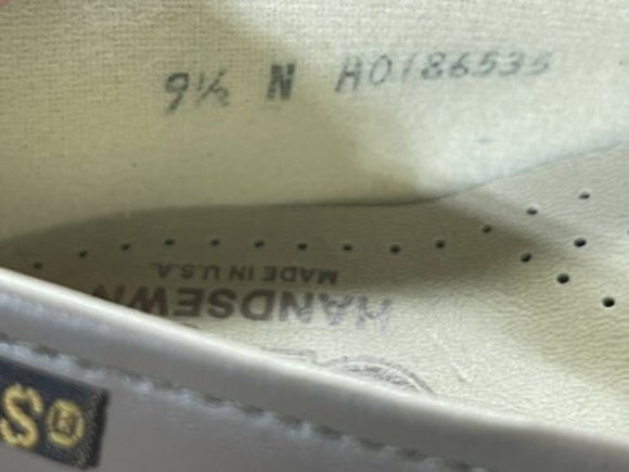 SAS Hand Sewn USA Mocha Tan Beige Leather slip-on Wedge Shoe Women 9.5 Comfy - Picture 7 of 8